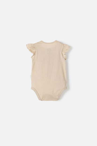 BODY DE BAMBI MANGA CORTA CAQUI PARA BEBÉ NIÑA
