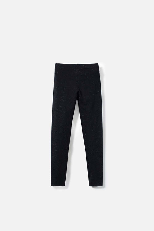 GIRL'S BLACK MIC LEGGINGS WITH RHINESTONES