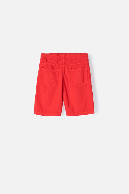 RED BERMUDA SHORTS WITH ADJUSTABLE DRAWSTRING FOR BOYS