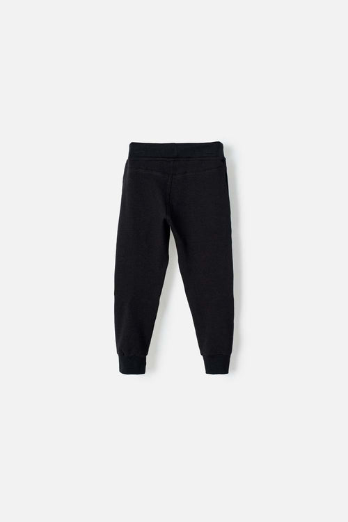 LITTLEMIC BLACK DRAWSTRING JOGGERS FOR BOYS 2T TO 5T