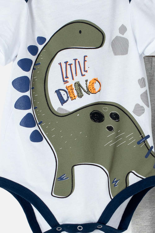 LITTLEMIC SET WITH WHITE AND GREY PANTS FOR BABY BOYS
