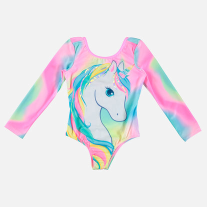 VESTIDO DE BAÑO MIC MULTICOLOR MANGA LARGA PARA NIÑA