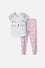 PIJAMA DE MIC MANGA CORTA BLANCA Y ROSADO PARA NIÑA