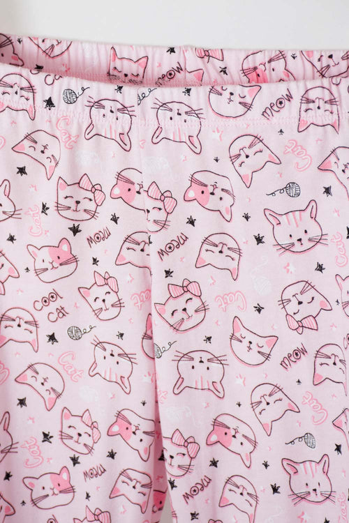 PIJAMA DE MIC MANGA CORTA BLANCA Y ROSADO PARA NIÑA