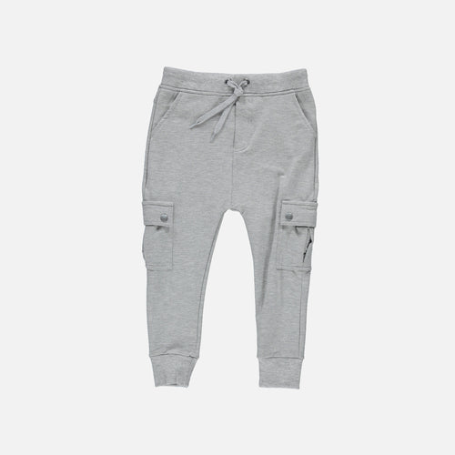 BOY'S GREY JOGGERS WITH LEG POCKETS
