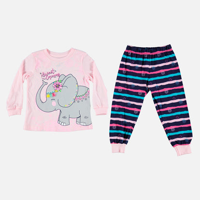 PIJAMA LITTLEMIC ESTAMPADA MULTICOLOR PARA NIÑA 2T A 5T