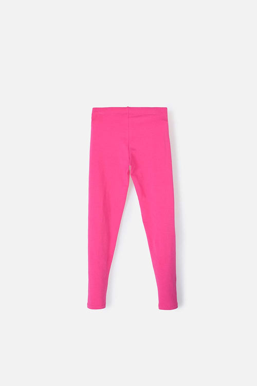 GIRL'S FUCHSIA PRINTED MIC LEGGINGS
