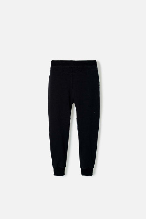 BOY'S BLACK PRINTED JOGGER