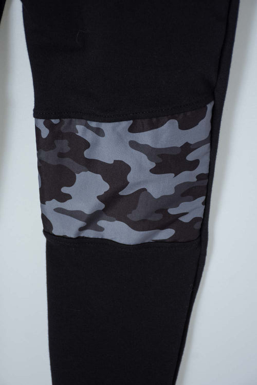 BOY'S BLACK PRINTED JOGGER