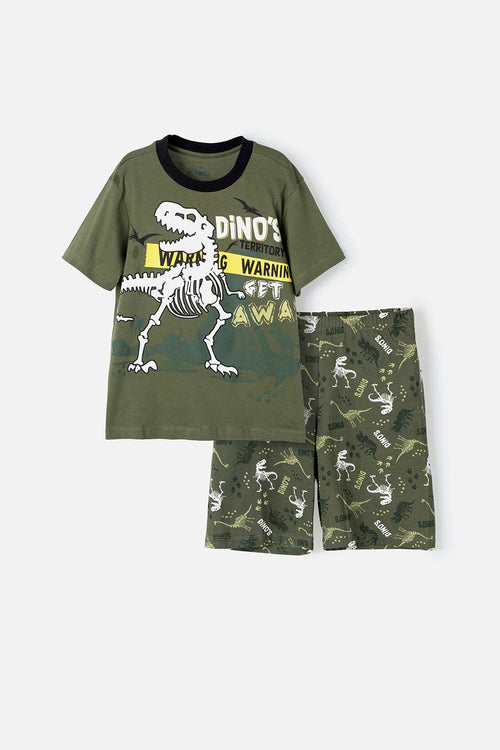 BOY'S GREEN MIC SHORT PAJAMA
