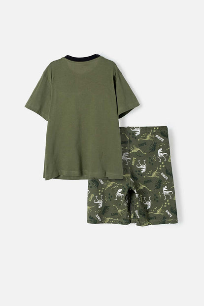 PIJAMA DE MIC PANTALÓN CORTO VERDE PARA NIÑO