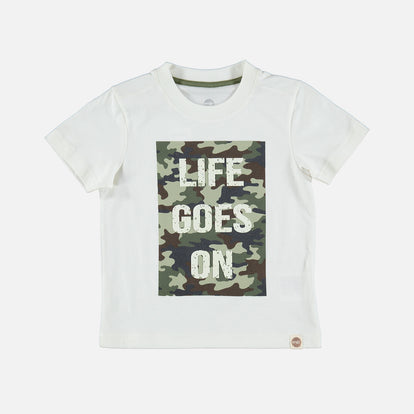 CAMISETA DE LITTLEMIC BLANCA MANGA CORTA PARA NIÑO DE 2T A 5T