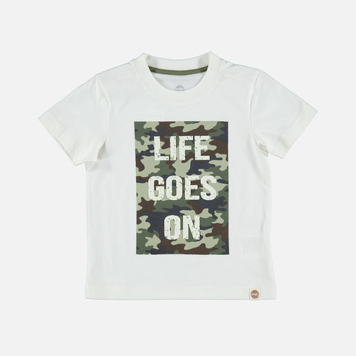 LITTLEMIC WHITE SHORT SLEEVE T-SHIRT FOR BOYS 2T TO 5T