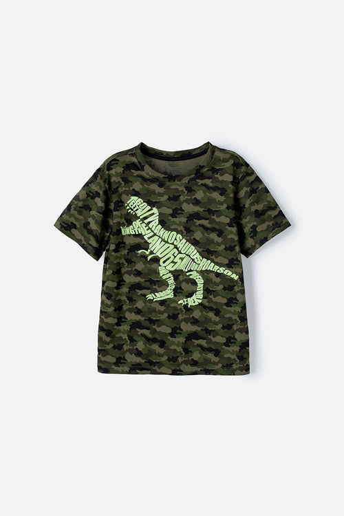 BOY'S MILITARY GREEN SHORT SLEEVE T-SHIRT