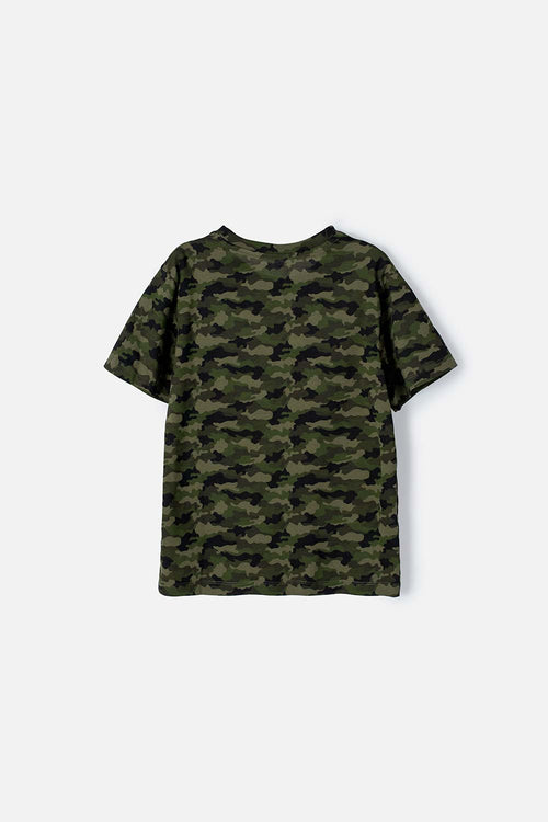 BOY'S MILITARY GREEN SHORT SLEEVE T-SHIRT