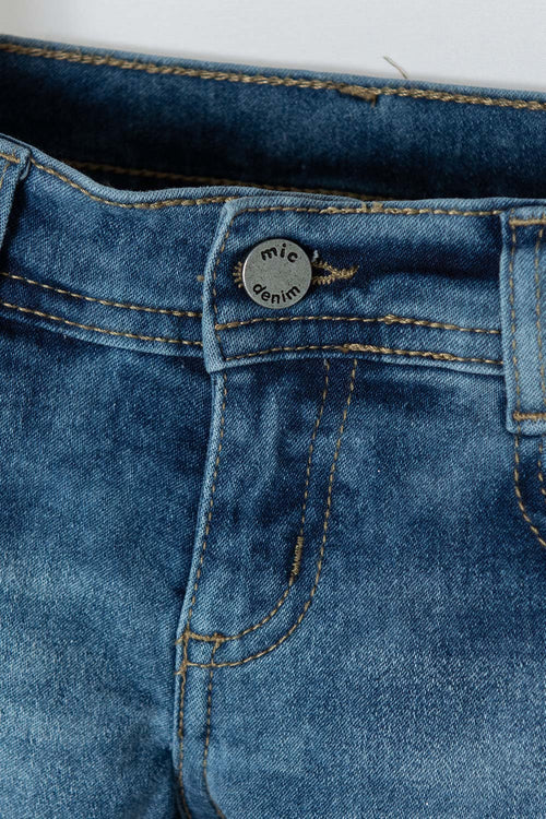 LITTLEMIC BLUE DENIM SHORTS FOR GIRLS 2T-5T