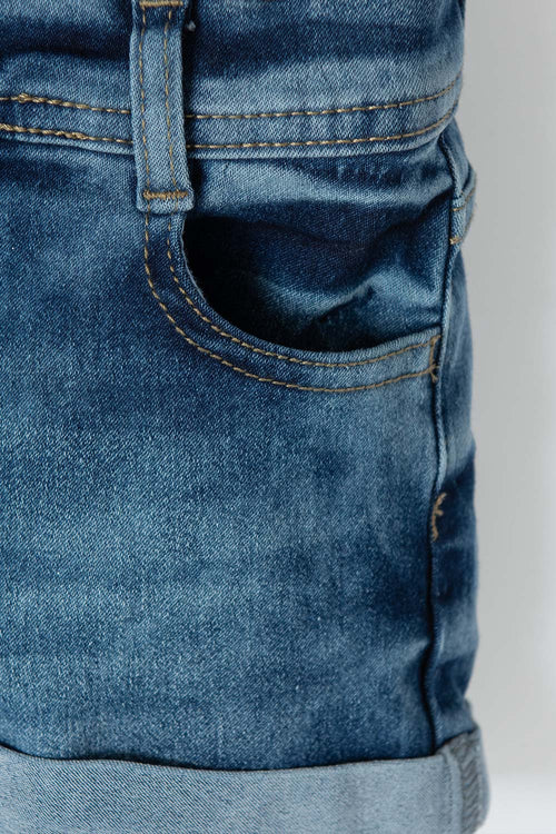 LITTLEMIC BLUE DENIM SHORTS FOR GIRLS 2T-5T