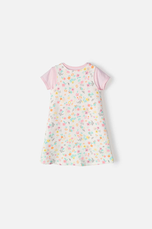LITTLEMIC MULTICOLOR PRINT DRESS FOR GIRLS FROM 2T TO 5T
