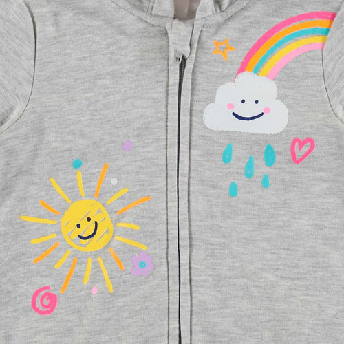 LITTLEMIC GREY HOODED SWEATSHIRT FOR BABY GIRL