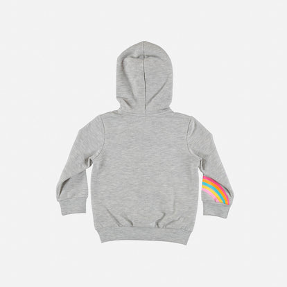 BUZO LITTLEMIC GRIS CON CAPUCHA PARA BEBÉ NIÑA