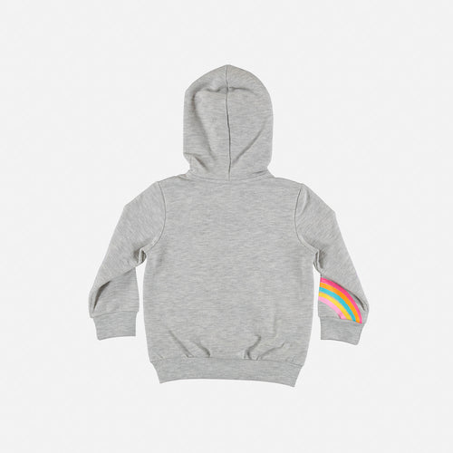 LITTLEMIC GREY HOODED SWEATSHIRT FOR BABY GIRL