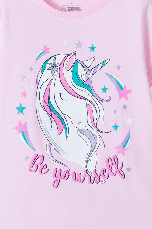 ROSEWOOD PRINTED MIC T-SHIRT FOR GIRL