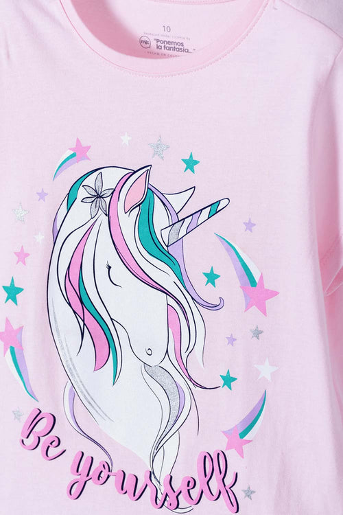 ROSEWOOD PRINTED MIC T-SHIRT FOR GIRL