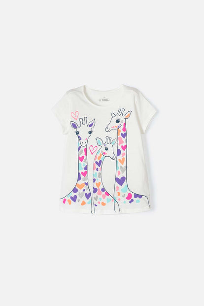 CAMISETA MIC ESTAMPADA MANGA CORTA MARFIL PARA NIÑA