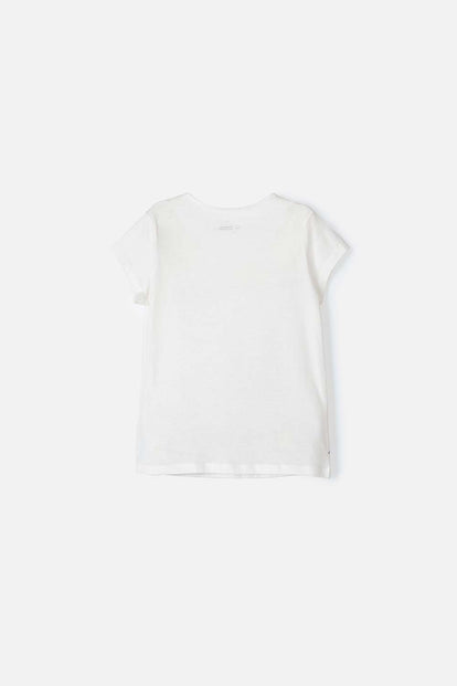 CAMISETA MIC ESTAMPADA MANGA CORTA MARFIL PARA NIÑA