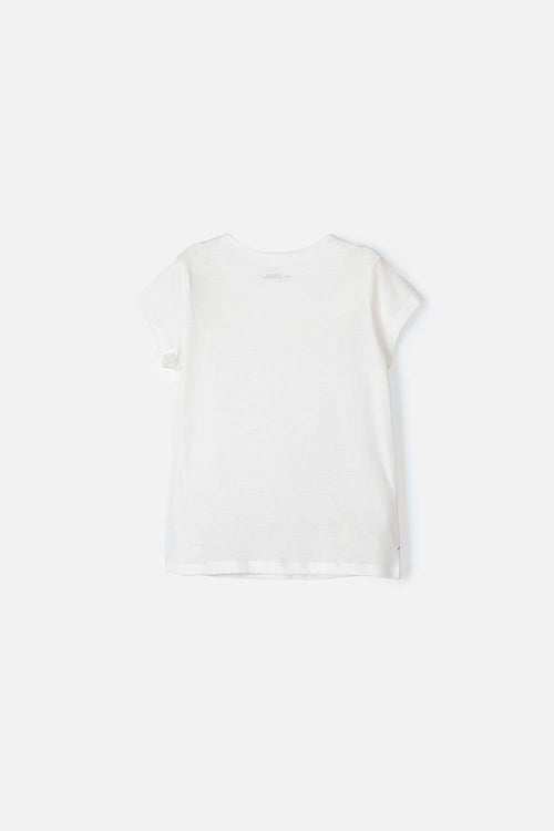 CAMISETA MIC ESTAMPADA MANGA CORTA MARFIL PARA NIÑA