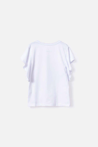 CAMISETA MIC ESTAMPADA MANGA CORTA BLANCA PARA NIÑA