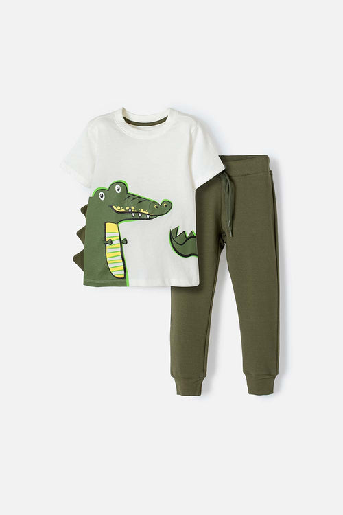LITTLEMIC MILITARY GREEN SET FOR BOYS 2T TO 5T