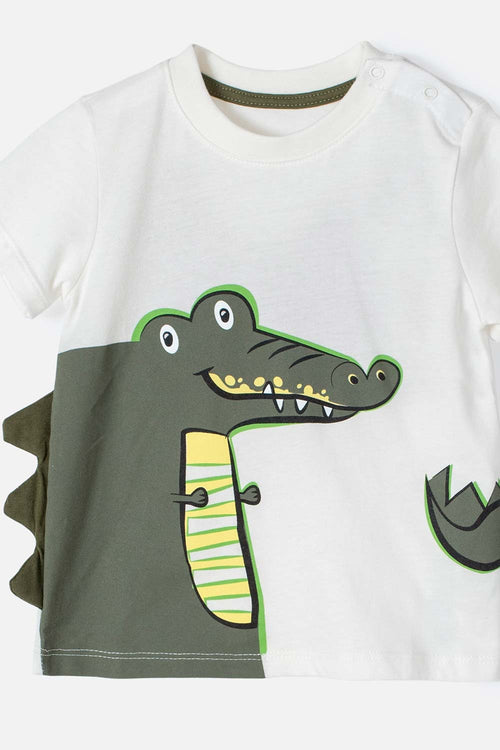 CONJUNTO LITTLEMIC  CON PANTALÓN VERDE Y BLANCO PARA BEBÉ NIÑO