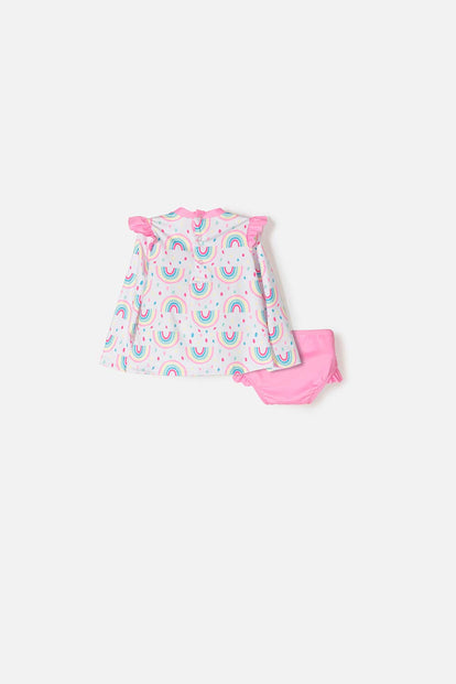 CONJUNTO DE BAÑO LITTLEMIC BLANCO Y ROSA PARA BEBE NIÑA