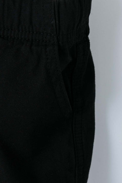 BLACK LITTLEMIC BERMUDA SHORTS WITH ELASTIC WAIST FOR BOYS SIZES 2T TO 5T