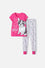 PIJAMA DE MIC CON PANTALÓN LARGO FUCSIA Y BLANCO PARA NIÑA