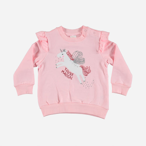 BABY GIRL ROMPER, LITTLEMIC DUSTY ROSE CLOSED-FOOTIE
