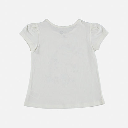 CAMISETA DE NIÑA, MANGA CORTA  MARFIL DE LITTLEMIC