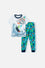 PIJAMA DE LITTLEMIC CON PANTALÓN LARGO BLANCO Y VERDE PARA NIÑO 2T A 5T