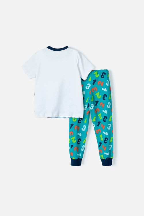 LITTLEMIC PAJAMAS WITH WHITE AND GREEN LONG PANTS FOR BOYS 2T TO 5T