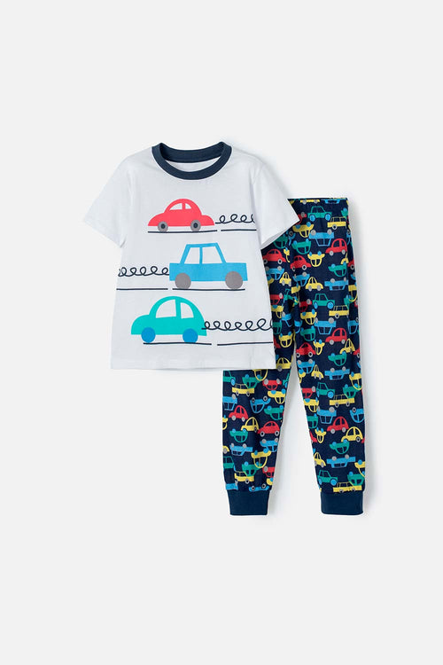 LITTLEMIC MULTICOLOR LONG PAJAMA SET X3 FOR BOYS 2T TO 5T