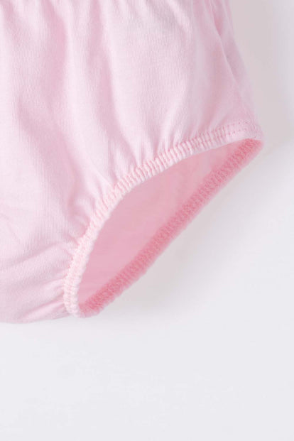VESTIDO LITTLEMIC ROSADO DE MANGA CORTA PARA BEBÉ NIÑA
