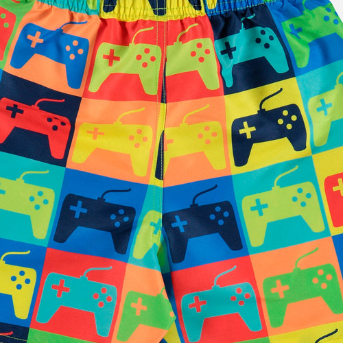 BOY'S SWIM SHORTS, MIC MULTICOLOR SHORTS