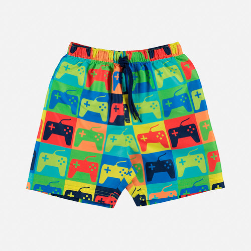 BOY'S SWIM SHORTS, MIC MULTICOLOR SHORTS