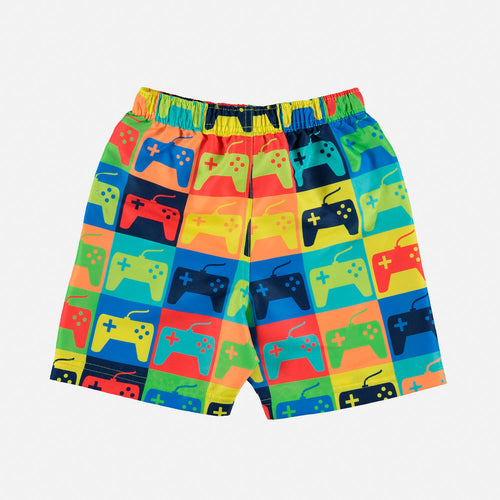 BOY'S SWIM SHORTS, MIC MULTICOLOR SHORTS