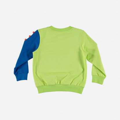 BUZO LITTLEMIC ESTAMPADO VERDE Y AZUL PARA NIÑO 2T A 5T
