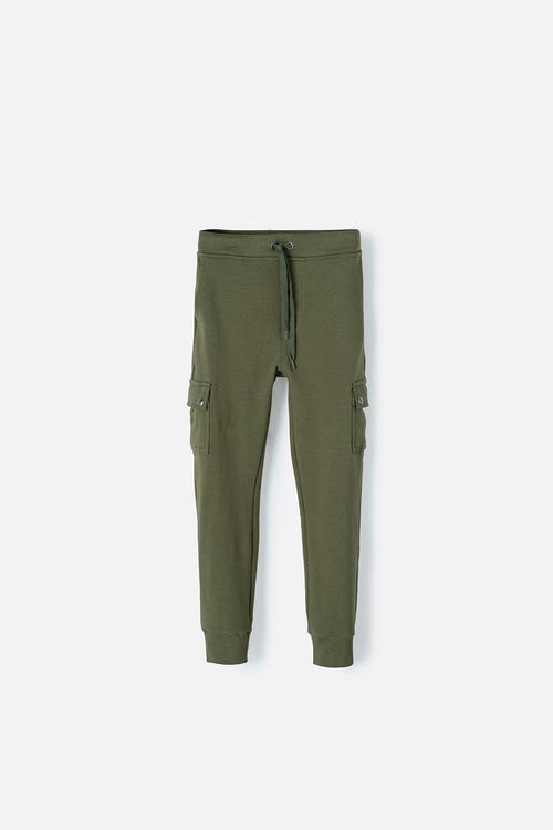 BOY'S GREEN DRAWSTRING MIC JOGGER