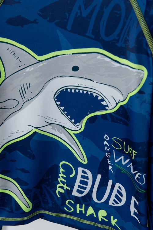 MIC BLUE LONG-SLEEVED SWIM T-SHIRT FOR BOYS