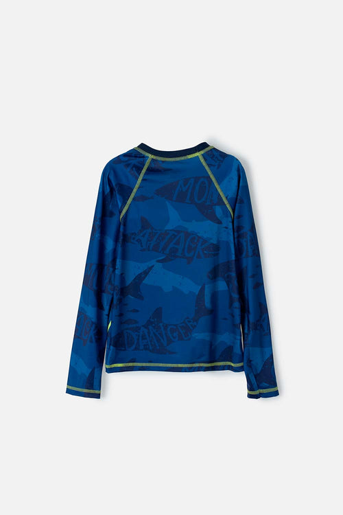 MIC BLUE LONG-SLEEVED SWIM T-SHIRT FOR BOYS