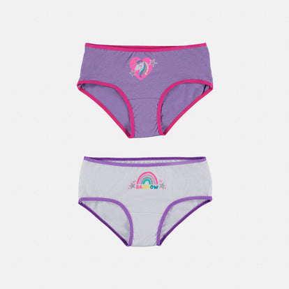 PACK X2 PANTIES DE NIÑA, LILA/BLANCO DE MIC